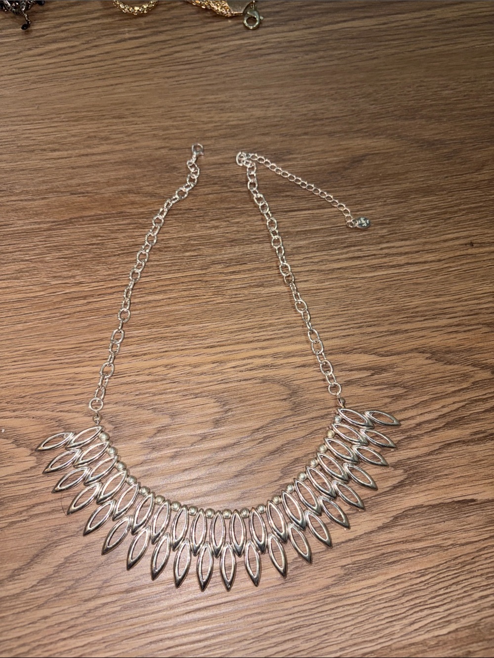 20-Silver Statement Fringe Necklace - Elegant Women's Jewelry